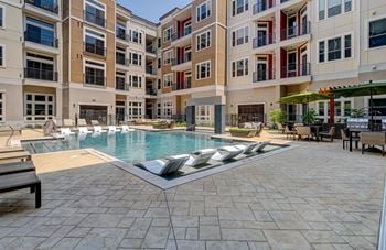 Pool deck and outdoor courtyard